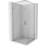 MEXEN/S - Exo čtvercový posuvný sprchový kout 90 x 90, transparent, chrom 8111-090-090-01-00