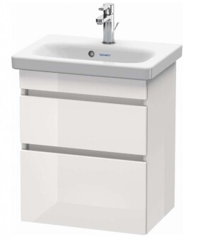 DURAVIT - DuraStyle Umyvadlová skříňka Compact, 61x50x37 cm, 2 zásuvky, lesklá bílá DS640302222