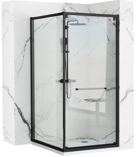REA/S - Sprchový kout Space In ČERNÝ 80x100 Se sprchovou vaničkou Savoy black KPL-K0882