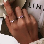 Stříbrný prsten Swarovski Elements Erica, stříbro 925/1000, Růžová 52