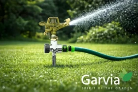 Garvia Pulzní postřikovač kovový / Zavlažovač / 360° otočný / dosah 26 m / zinkový bodec