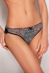 Dámské kalhotky N043 Leopard - EWANA černá s hnědou L