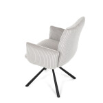 Židle jídelní, krémová manšestrová látka, 360° vratný mechanismus, černý kov