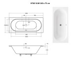 HOPA - Obdélníková vana VITAE SLIM - Nožičky k vaně - Bez nožiček, Rozměr vany - 160 × 75 cm VANVITAE160SLIM