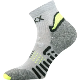 VOXX Ponožky sportovní s ionty stříbra INTEGRA anatomicky tvarované SVĚTLE ŠEDÉ S FOSFOROVOU 35-38 108598
