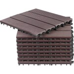 Chodník do zahrady, 31x31cm, plast s WPC efektem dřeva, bal. 9ks, hnědý, STREND PRO