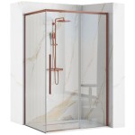 REA/S - Sprchový kout SOLAR - Copper Brush 100x80 Se sprchovou vaničkou Savoy black KPL-96017