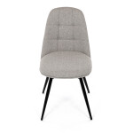 Židle jídelní, krémová látka, 360° otočný mechanismus, černý matný lak, kovové nohy