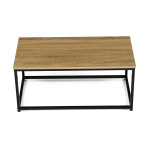 Stůl konferenční, 90x48x41 cm, MDF, dekor divoký dub, černý kov