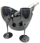 Chladící nádoba na víno černá 4L a 2 ks sklenice na víno černé 150 ml Chladící nádoba na víno černá 4L a 2 ks sklenice na víno černé 150 ml