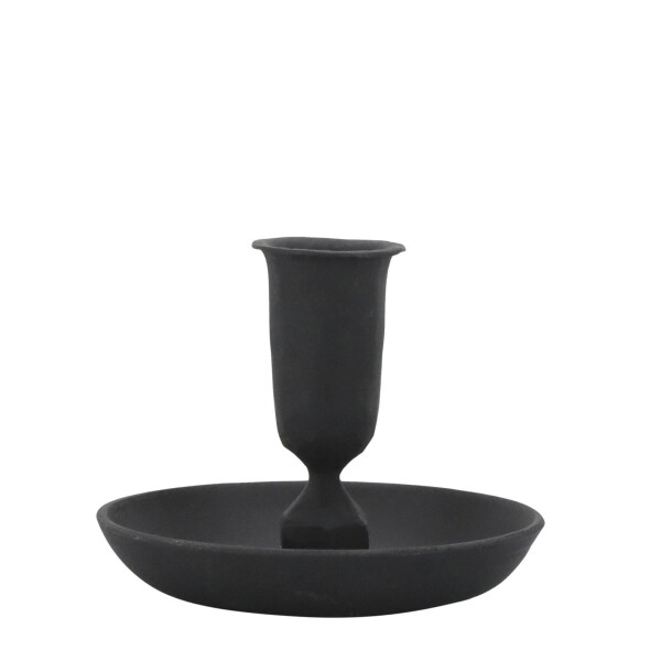 Chic Antique Kovový svícen Antique Black 9 cm, černá barva, kov