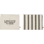 House Doctor Kosmetická taštička Canva Off-white – set 2 ks, krémová barva, textil