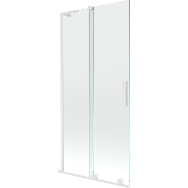 MEXEN/S - Velar L dvoukřídlá posuvná vanová zástěna 95 x 150, transparent, bílá 896-095-003-01-20