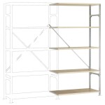 Manuflex RP1344.5021 základní modul regálu oddělení , (š x v x h) 1470 x 2500 x 800 mm, ocel, dřevěná podlaha, vodní mod