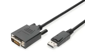 Digitus DisplayPort - DVI-D 5m černá / Redukční kabel / Full HD 1080p / 60 Hz / měděné vodiče AWG30 / stíněný (AK-340301-050-S)