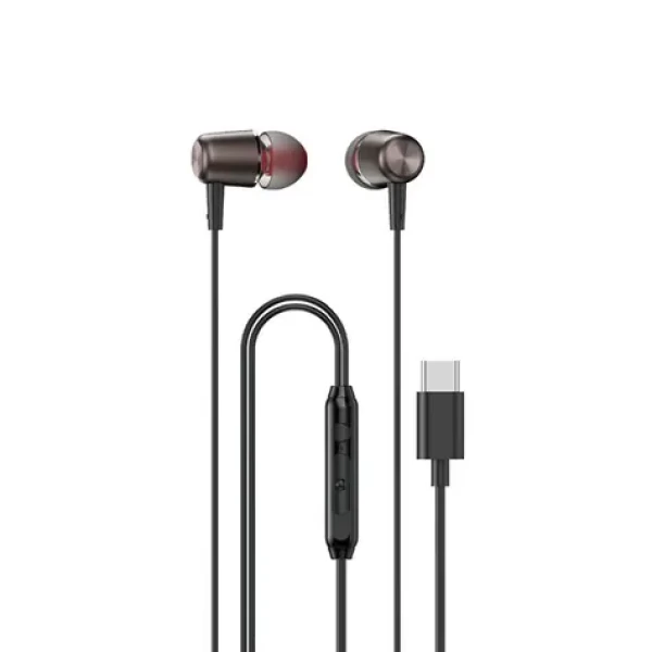 Dudao X1 PROT drátová sluchátka do uší černá / s mikrofonem / USB-C / kabel 1.2 m (164544)