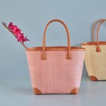 Rice Nákupní taška z rafie Soft Pink, růžová barva