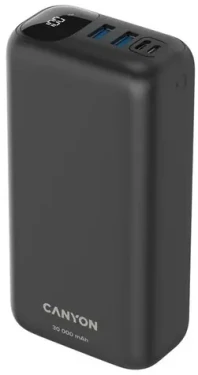 CANYON CNE-CPB301B černá / Powerbanka / 30000mAh / QC 3.0 PD 20W / 1x USB-C / 2x USB-A (CNE-CPB301B)