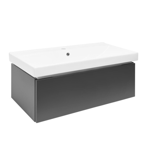Koupelnová skříňka s umyvadlem SAT Feel 100x30x46 cm antracit mat SATFEEL100ANTU1 SATFEEL100ANTU1