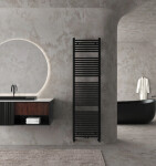 CERANO - Koupelnový radiátor Lincoln - středové připojení 50mm/boční - 559W - černá matná - 1800x500 mm CER-429574