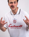 Carhartt WIP S/S Terrace Football T-Shirt Heart Train Jacquard, White M