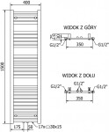 MEXEN/S - Hades radiátor + topná tyč 1500 x 400 mm, 600 W, chrom W104-1500-400-2600-01