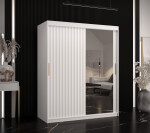 Šatní skříň Abi Riflo Wave 2 Barva korpusu: Černá, Rozměry: 120 cm, Dveře: Černá se zrcadlem