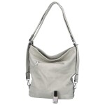 Dámská praktická koženková kabelka/batoh Milie, světle šedá