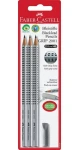 FABER-CASTELL Grip 2001 set Grafitová tužka - HB 3ks + guma (117197)