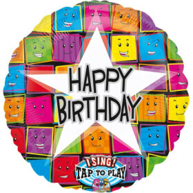 Balónek foliový hrací, Happy Birthday - EPEE