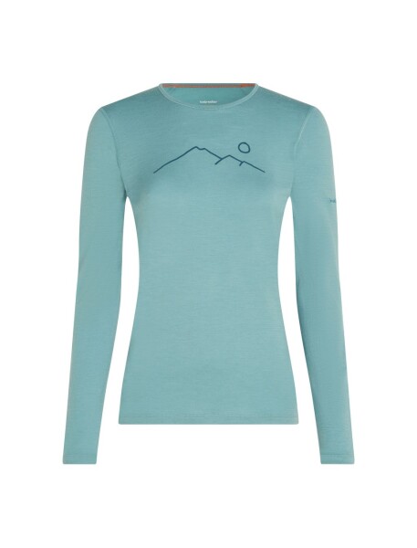 Dámské merino tričko s dlouhým rukávem ICEBREAKER Wmns 200 Oasis LS Crewe Rainer Ridg, Hydro velikost: L