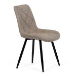 Židle jídelní, krémová látka, nohy černý kov