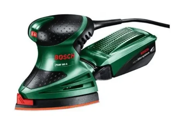 BOSCH PSM 160 A / víceúčelová oscilační bruska / 160W / brusná plocha 104 cm2 / max. otáčky 24000-min (0.603.377.000)