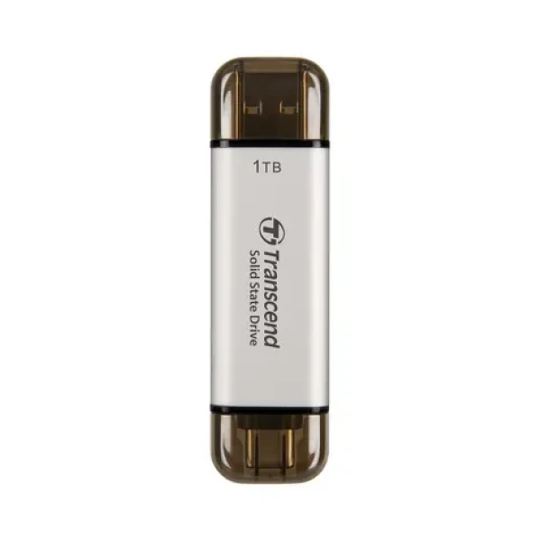 Transcend TS1TESD310S Externí SDD 1TB Stříbrná / USB-C 3.2 Gen 2 / R: 1050MBs / W: 950MBs (TS1TESD310S)