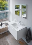 DURAVIT - ME by Starck Asymetrické umyvadlo 830x490 mm, 1 otvor pro baterii vpravo, s WonderGliss, matná bílá 23468332001