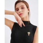 Brož Swarovski Elements Donnalee Gold - sova, Modrá