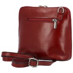 Luxusní dámská kožená crossbody kabelka Defra, červená