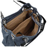 Módní dámská koženková kabelka na rameno Žanet, džínově modrá