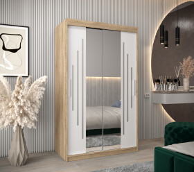 Šatní skříň Abi Y1 Barva korpusu: Dub Sonoma, Rozměry: 120 cm, Dveře: Bílá