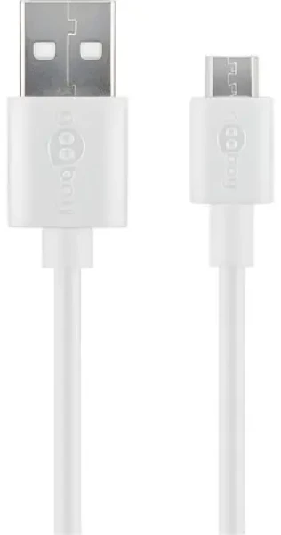 Goobay 43837 bílá / Nabíjecí a synchronizační kabel / Micro USB / 1m (43837)