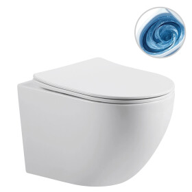 CERANO - WC závěsné Cesso, Vortex - vírové splachování + Slim/SoftClose sedátko - bílá lesklá - 49x36 CER-476678