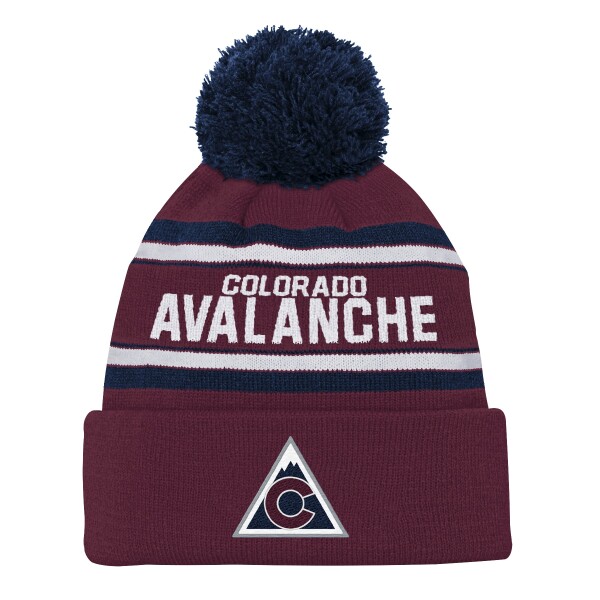 Outerstuff Dětská předškolní zimní čepice Colorado Avalanche NHL 3rd Jersey Jacquard Cuff Pom