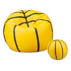 FRONTI Sedací vak - míč basketballový + taburet - žlutý