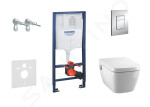 GROHE - Rapid SL Set předstěnové instalace, sprchovací toalety a sedátka Tece, tlačítka Skate Cosmo, Rimless, SoftClose, chrom 38528SET-KT