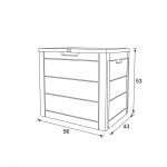 Zahradní úložný box 56x43x53cm, plast, šedá, AZB-G2035 GREY