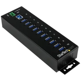 StarTech Industrial 10-Port černá / USB hub / USB 3.0 / Kovový / 2 m kabel (ST1030USBM)