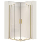 REA - Sprchová kabina Montana Double Gold Brush 80x80 REA-K6695