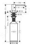 AXOR - Uno Dávkovač saponátu, 500 ml, kartáčovaný černý chrom 42818340