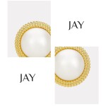 Náušnice s perlou Marta, stříbrné zapínání, Zlatá Bílá