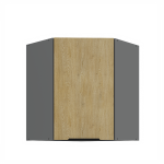 Horní rohová skříňka Cremona ANT 60x60 GN-72 1F (45°) Barva korpusu: Antracit, Barva dvířek: Dub Cremona